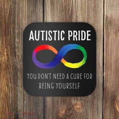 Autistic Pride Autism Awareness Acceptance Love Heart Puzzle Coaster