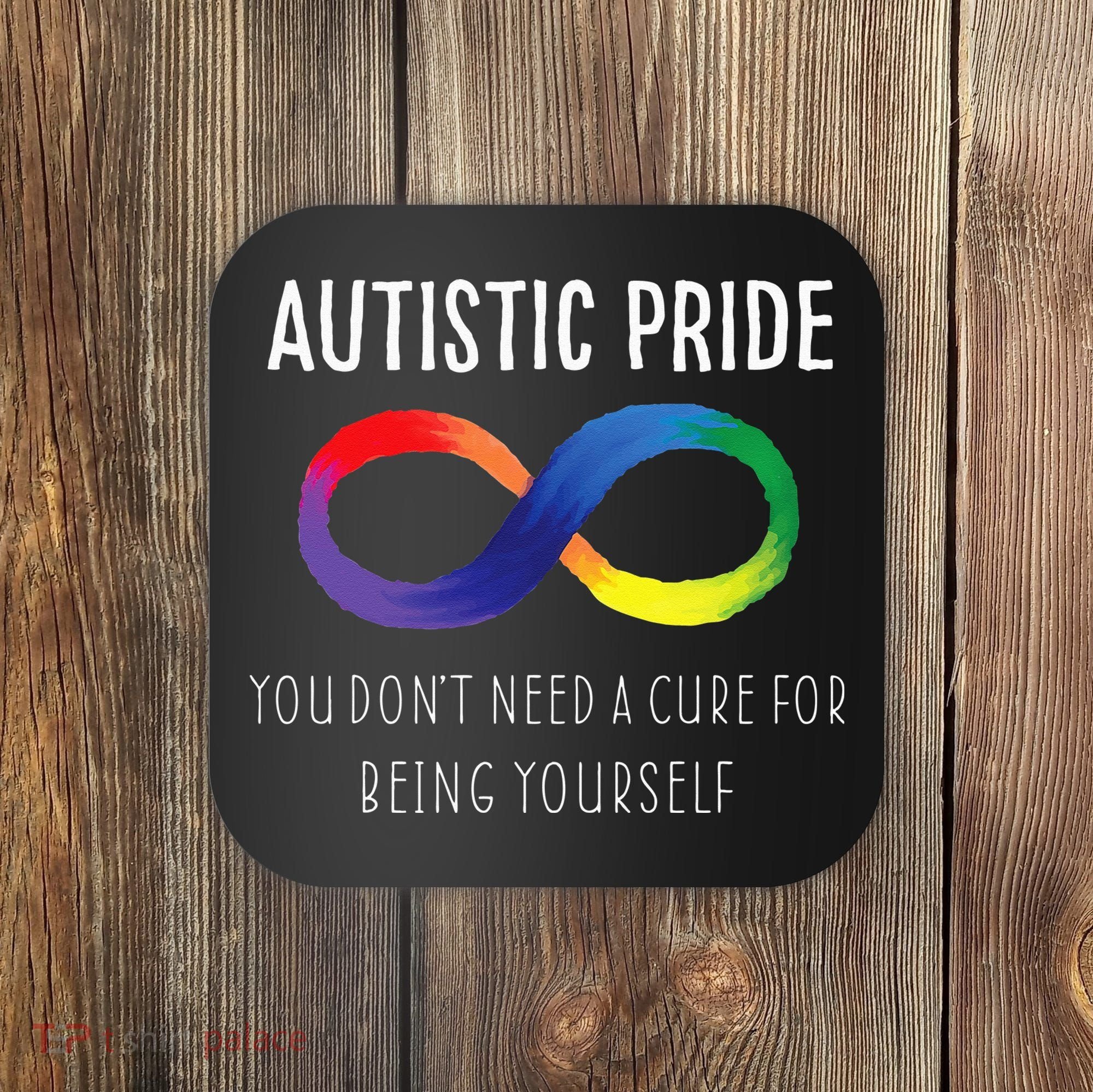 Autistic Pride Autism Awareness Acceptance Love Heart Puzzle Coaster