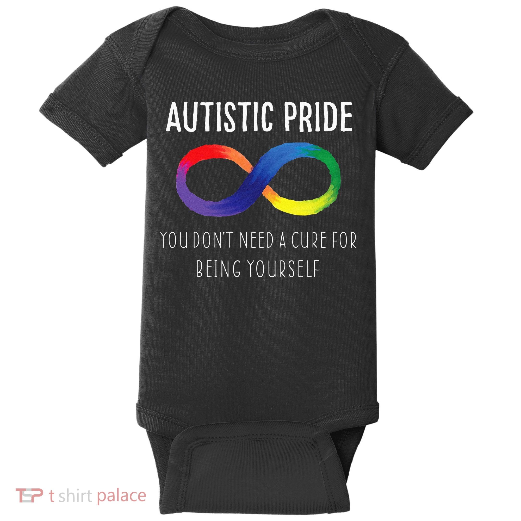 Autistic Pride Autism Awareness Acceptance Love Heart Puzzle Baby Bodysuit