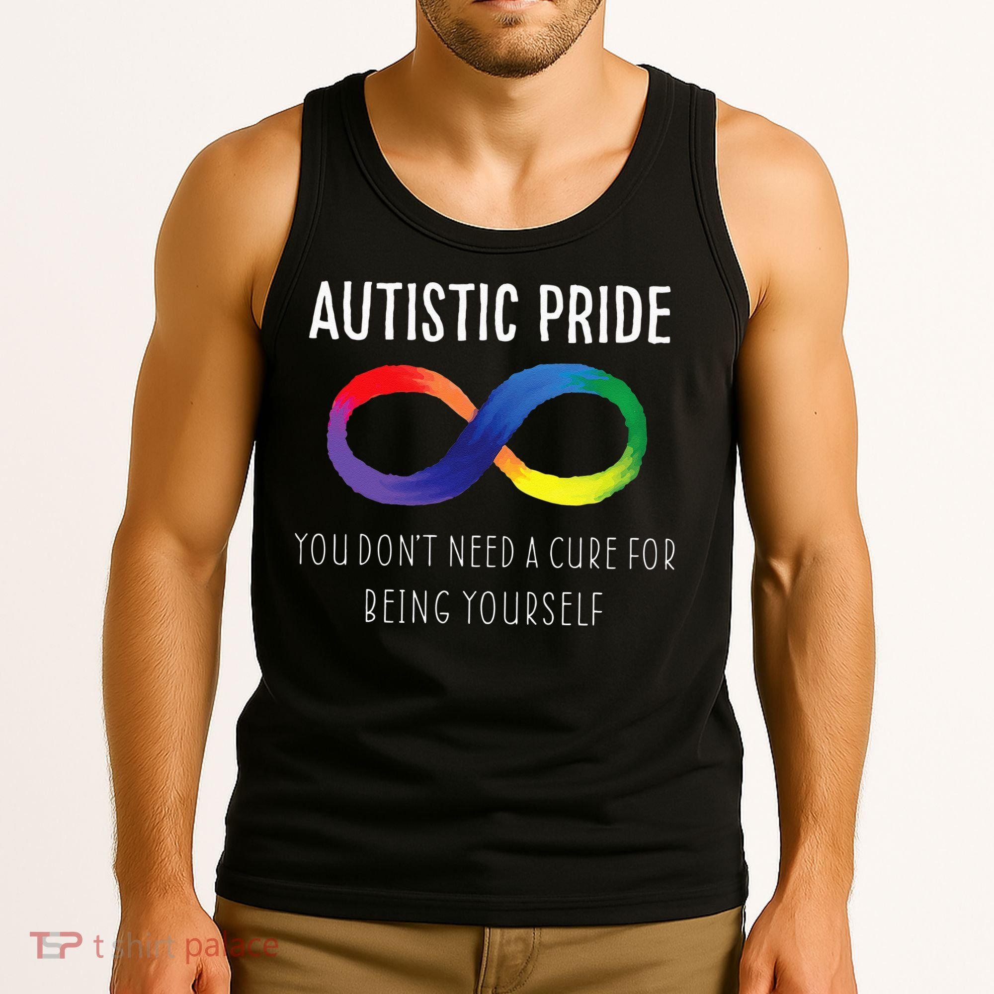 Autistic Pride Autism Awareness Acceptance Love Heart Puzzle Tank Top