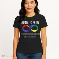 Autistic Pride Autism Awareness Acceptance Love Heart Puzzle Women's T-Shirt thumb 4