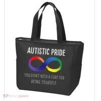 Autistic Pride Autism Awareness Acceptance Love Heart Puzzle Tote Bag thumb 3