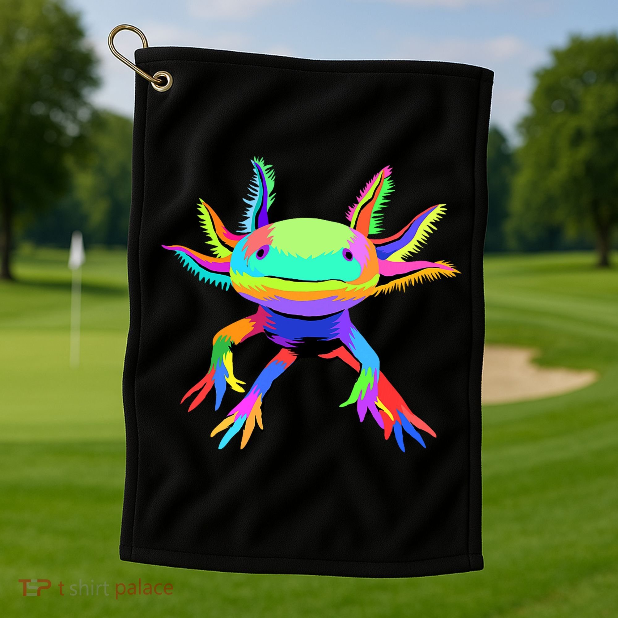 Axolotl Pop Art Axolotl Animal Axolotl Lover Golf Towel