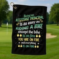 Administrative Professional Assistant Principal Teacher Funny Gift Golf Towel thumb 1