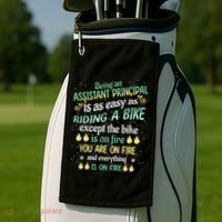 Administrative Professional Assistant Principal Teacher Funny Gift Golf Towel thumb 2