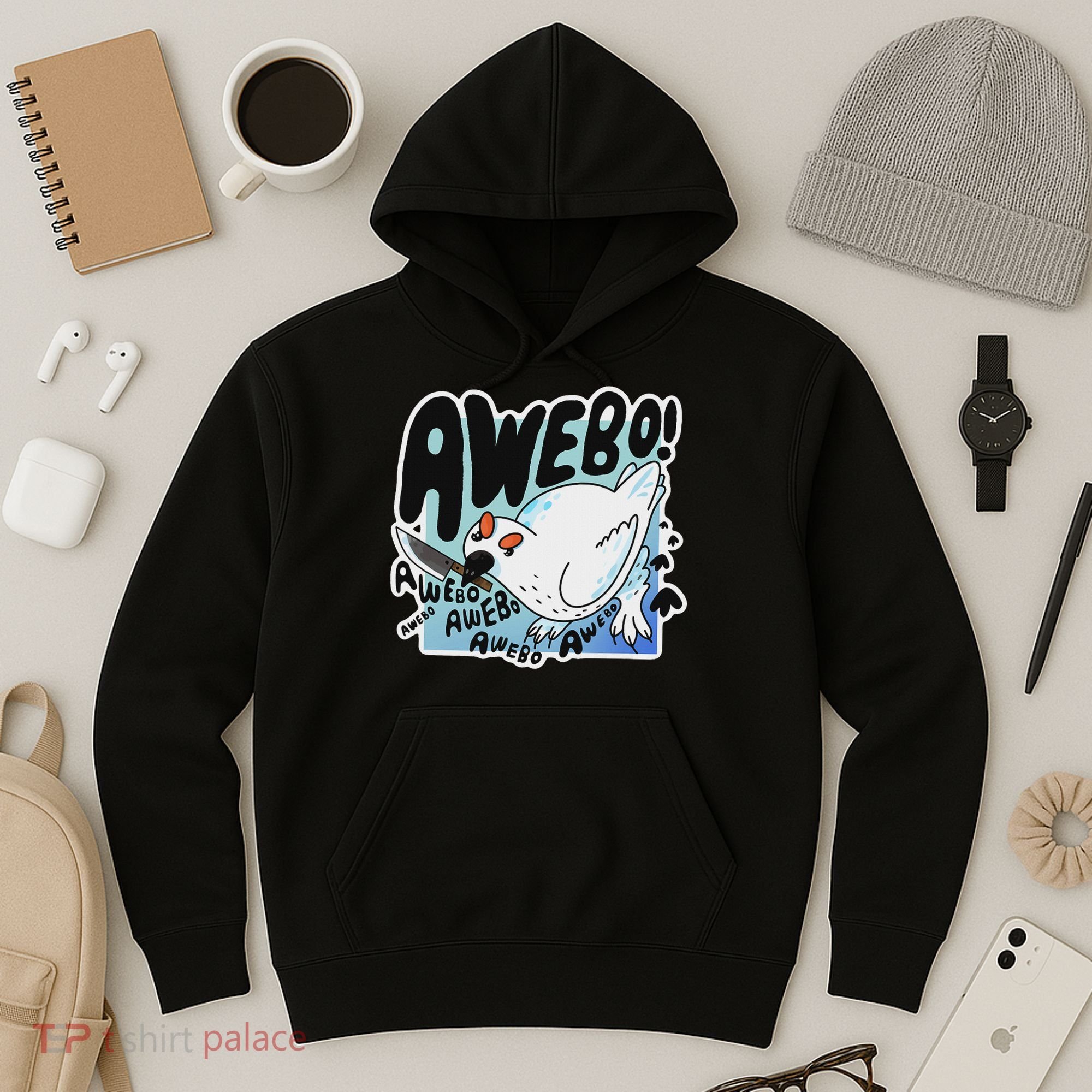 Awebo Ptarmigan Arctic Cute Bird Internet Meme Funny Chicken Hoodie