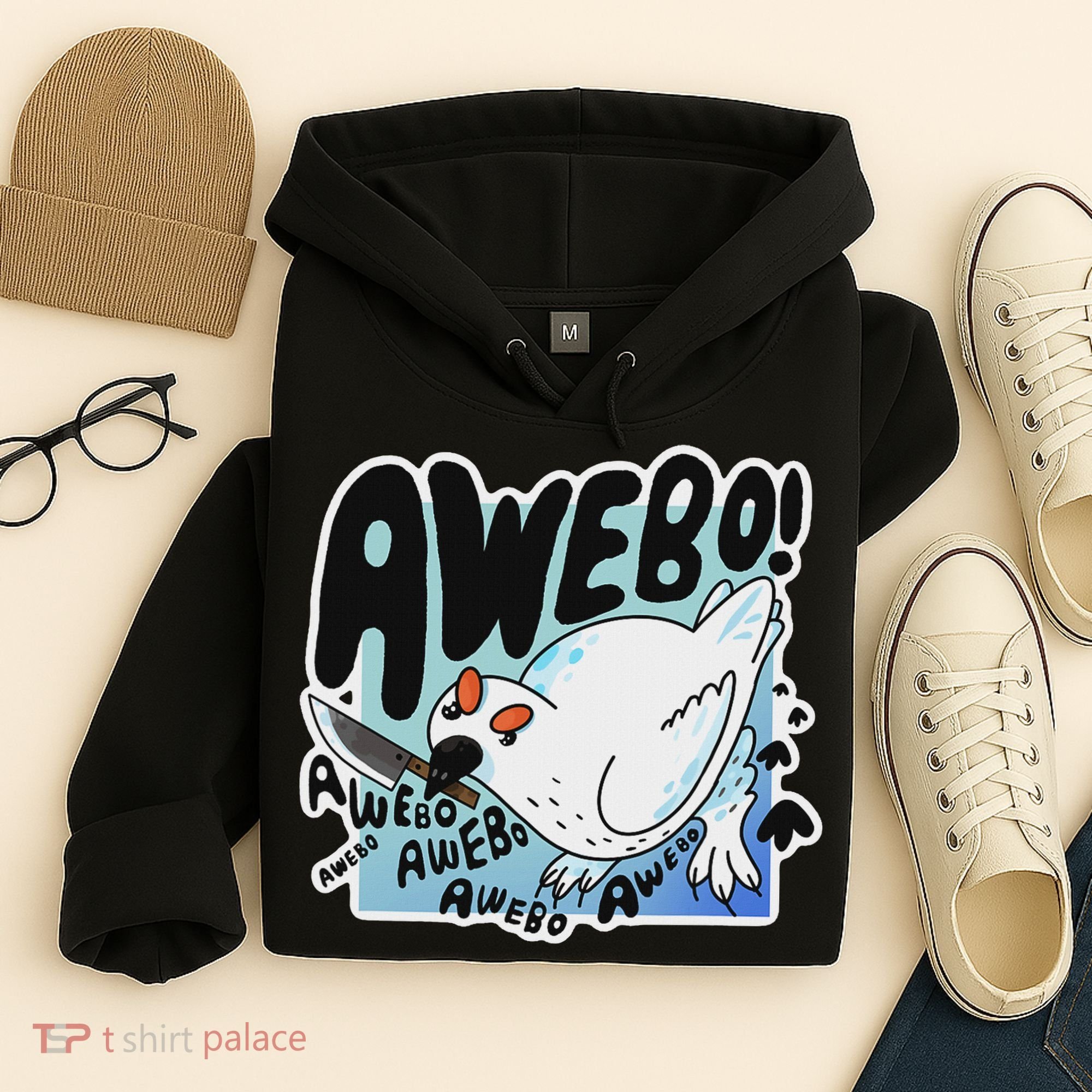 Awebo Ptarmigan Arctic Cute Bird Internet Meme Funny Chicken Hoodie