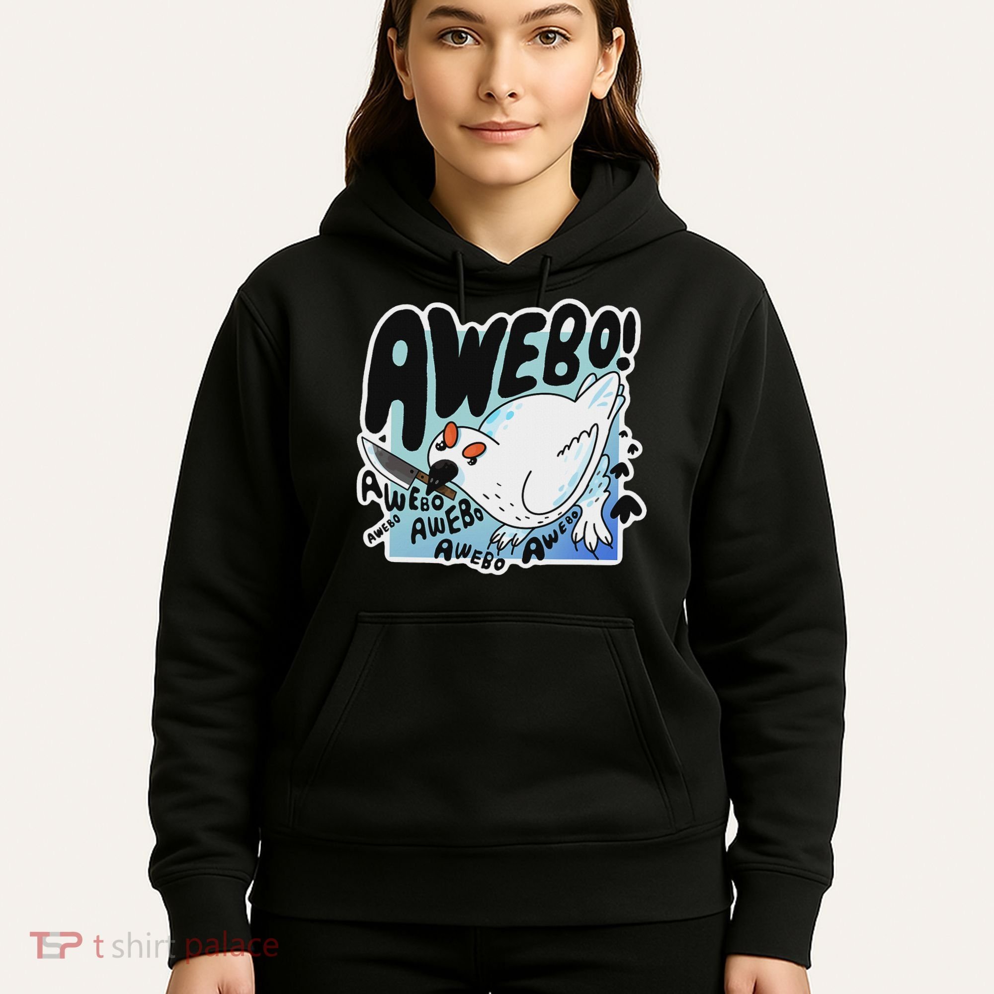 Awebo Ptarmigan Arctic Cute Bird Internet Meme Funny Chicken Hoodie