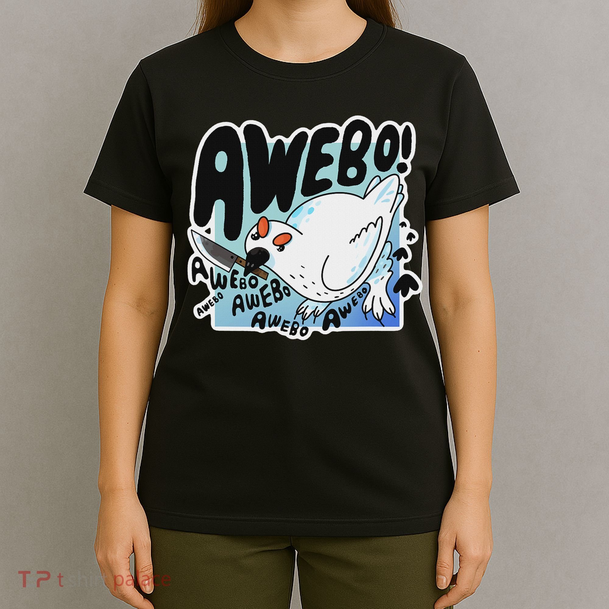Awebo Ptarmigan Arctic Cute Bird Internet Meme Funny Chicken T-Shirt