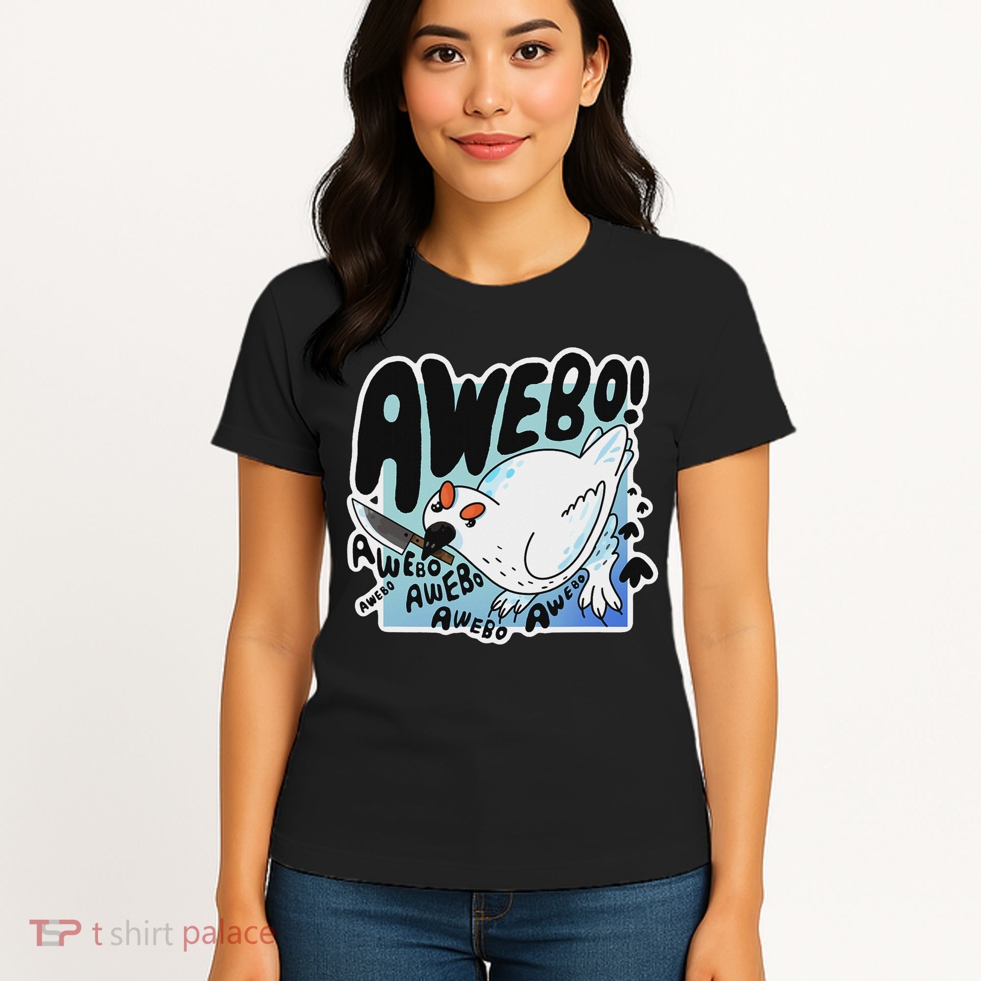 Awebo Ptarmigan Arctic Cute Bird Internet Meme Funny Chicken Women's T-Shirt