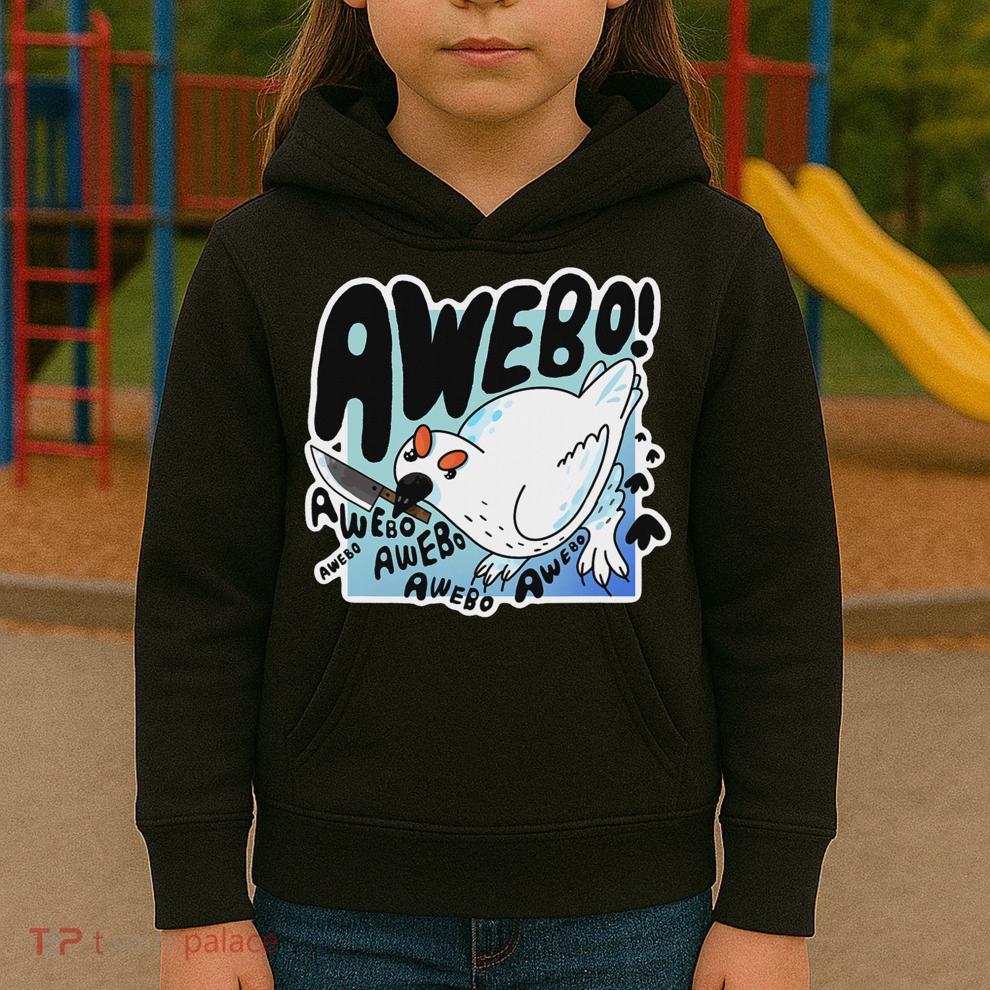 Awebo Ptarmigan Arctic Cute Bird Internet Meme Funny Chicken Kids Hoodie
