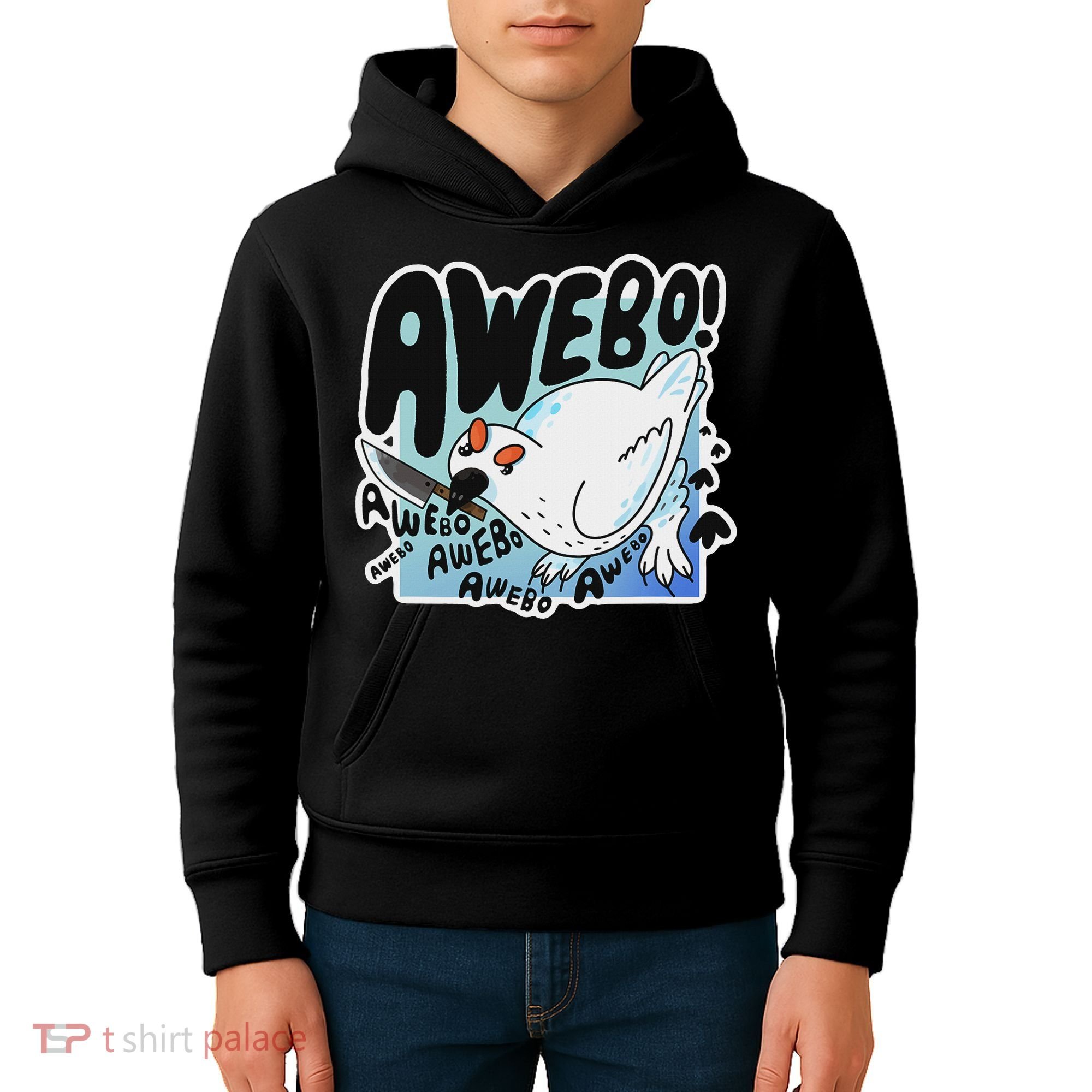 Awebo Ptarmigan Arctic Cute Bird Internet Meme Funny Chicken Kids Hoodie