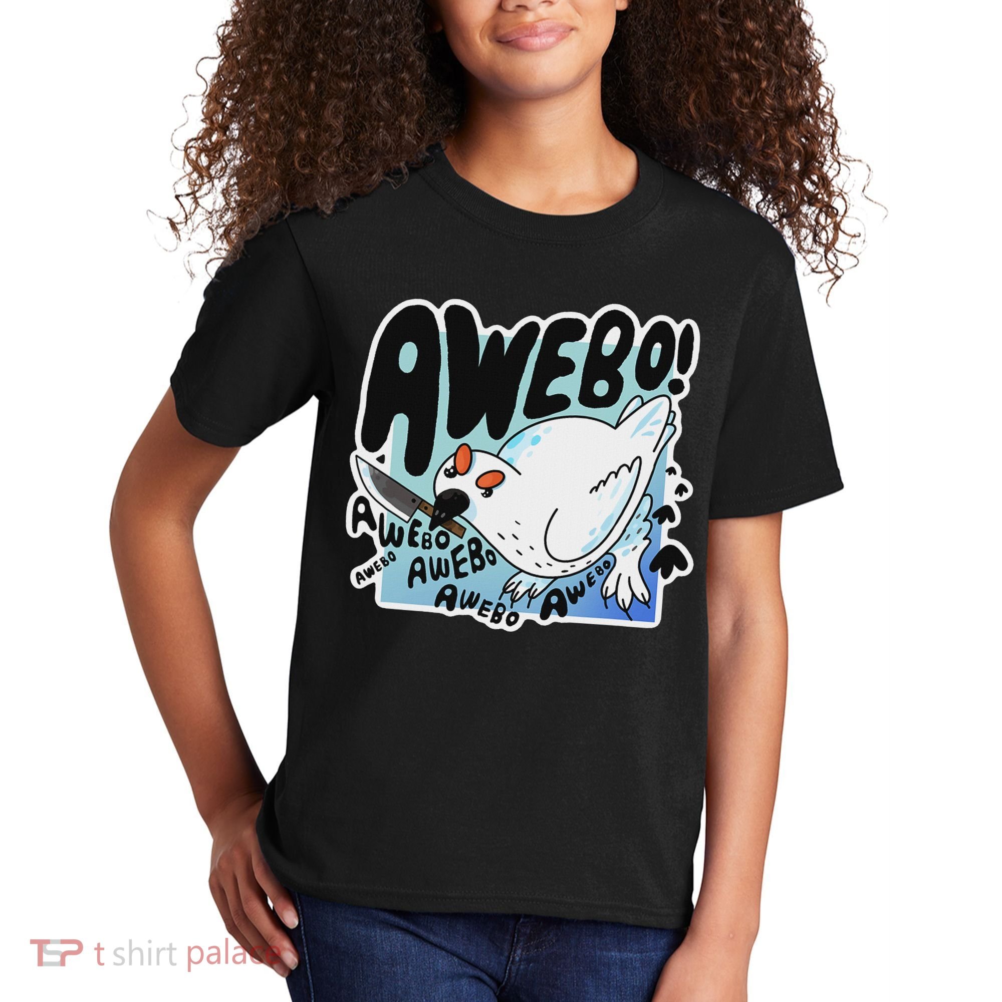 Awebo Ptarmigan Arctic Cute Bird Internet Meme Funny Chicken Kids T-Shirt
