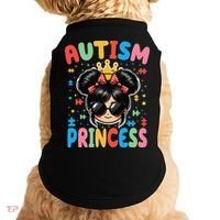 Autism Princess Afro Bow Daughter Autism Awareness Doggie Tank thumb 0