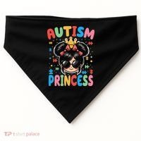 Autism Princess Afro Bow Daughter Autism Awareness USA-Made Doggie Bandana thumb 0