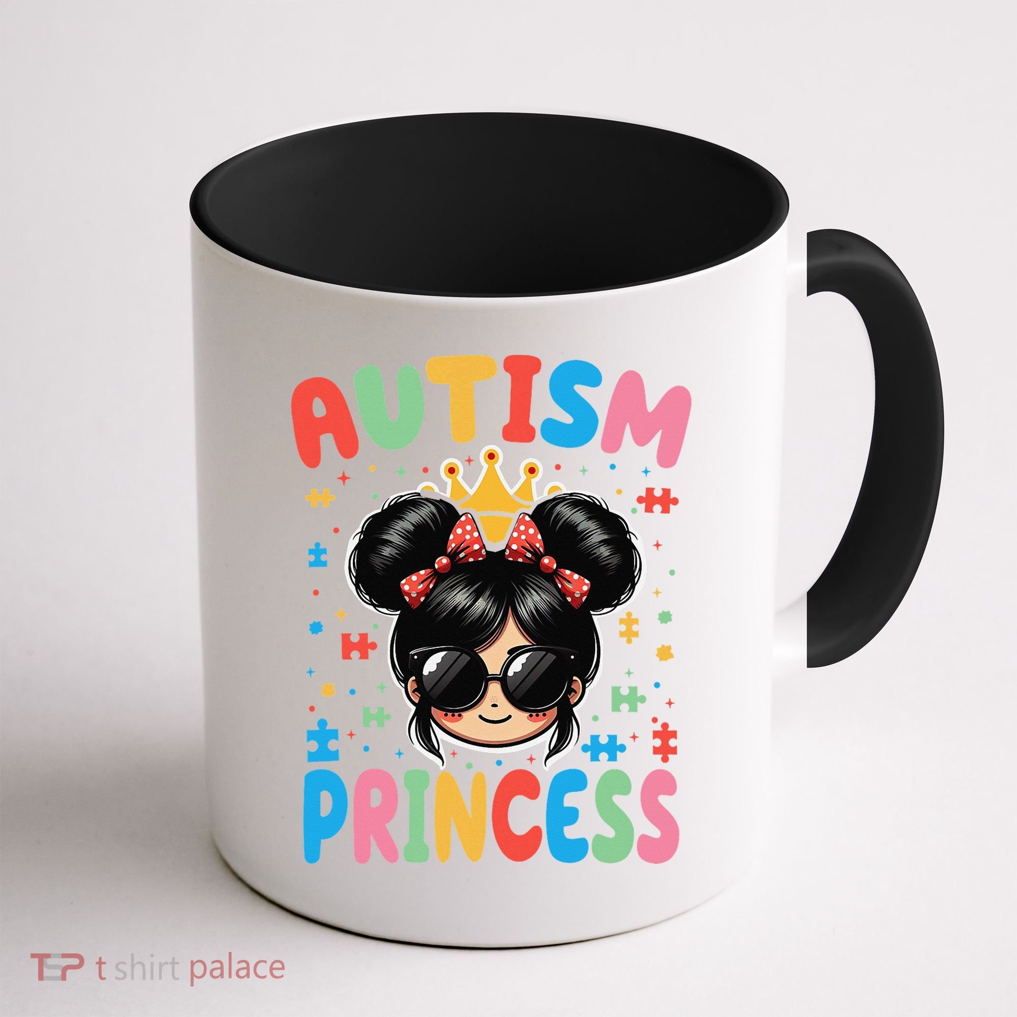 Autism Princess Afro Bow Daughter Autism Awareness Coffee Mug