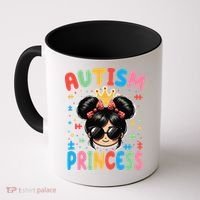 Autism Princess Afro Bow Daughter Autism Awareness Coffee Mug thumb 0