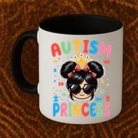 Autism Princess Afro Bow Daughter Autism Awareness Coffee Mug thumb 2