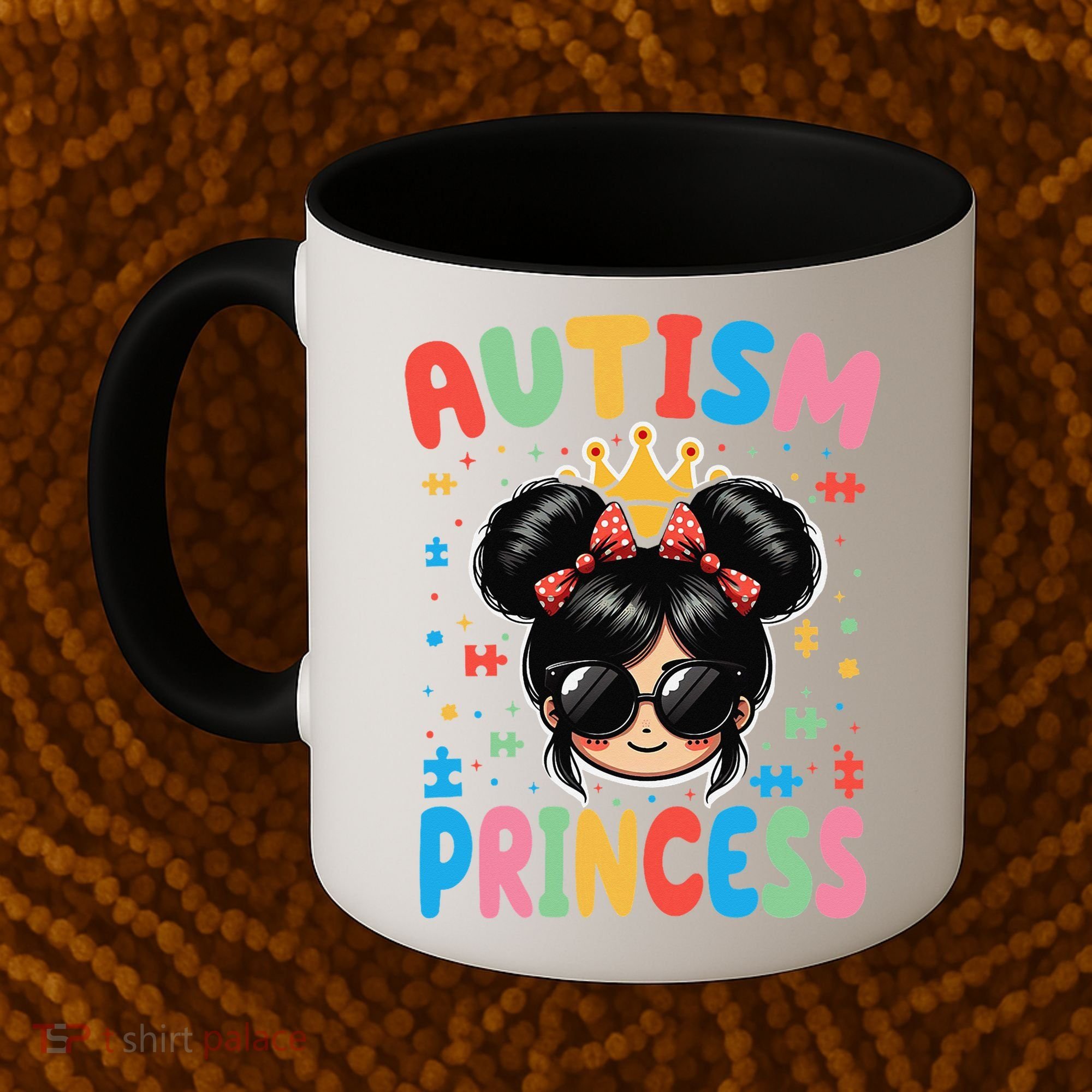 Autism Princess Afro Bow Daughter Autism Awareness Coffee Mug