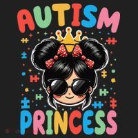 Autism Princess Afro Bow Daughter Autism Awareness Beanie thumb 2