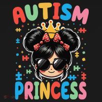 Autism Princess Afro Bow Daughter Autism Awareness Women's Hoodie thumb 2