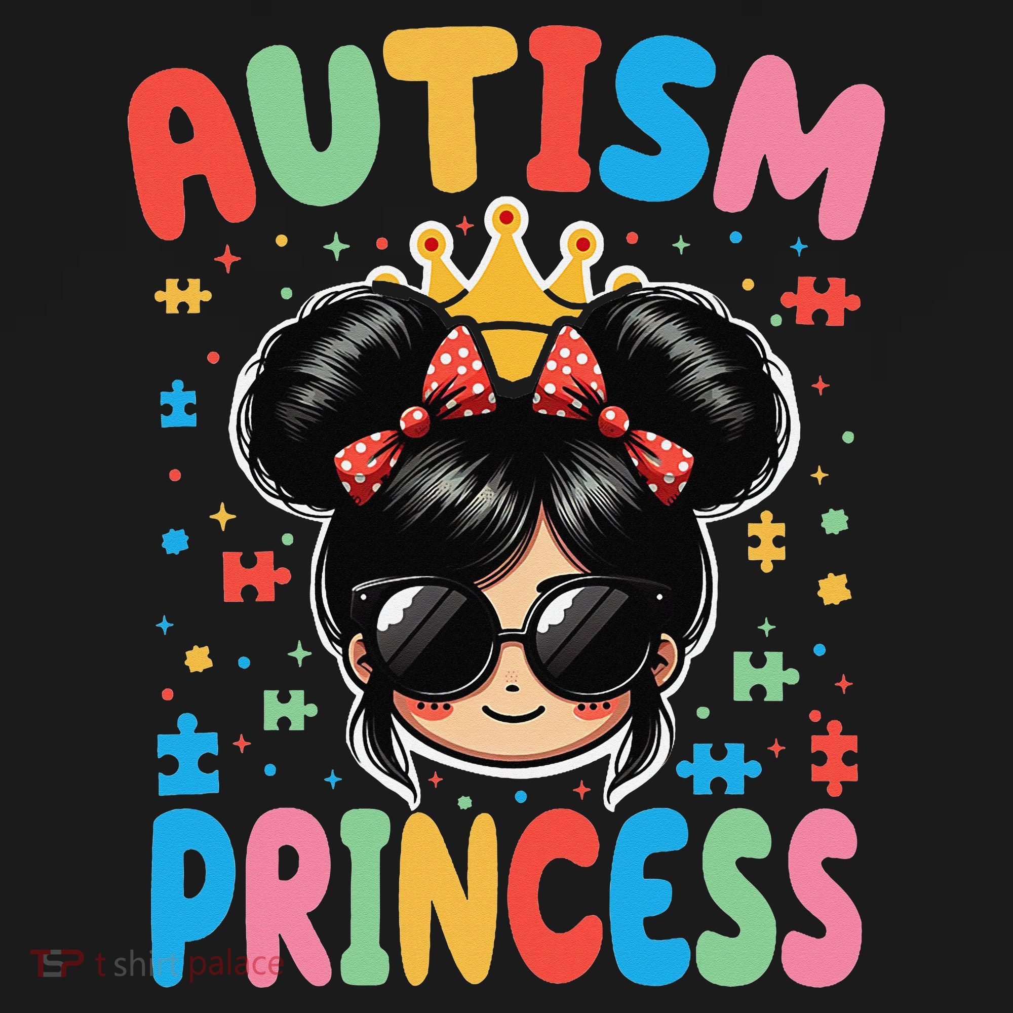 Autism Princess Afro Bow Daughter Autism Awareness Women's Hoodie