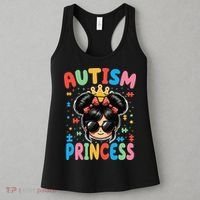 Autism Princess Afro Bow Daughter Autism Awareness Women's Tank Top thumb 3