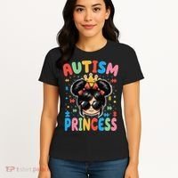 Autism Princess Afro Bow Daughter Autism Awareness Women's T-Shirt thumb 4