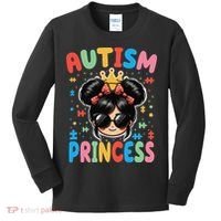 Autism Princess Afro Bow Daughter Autism Awareness Kids Long Sleeve Shirt thumb 0