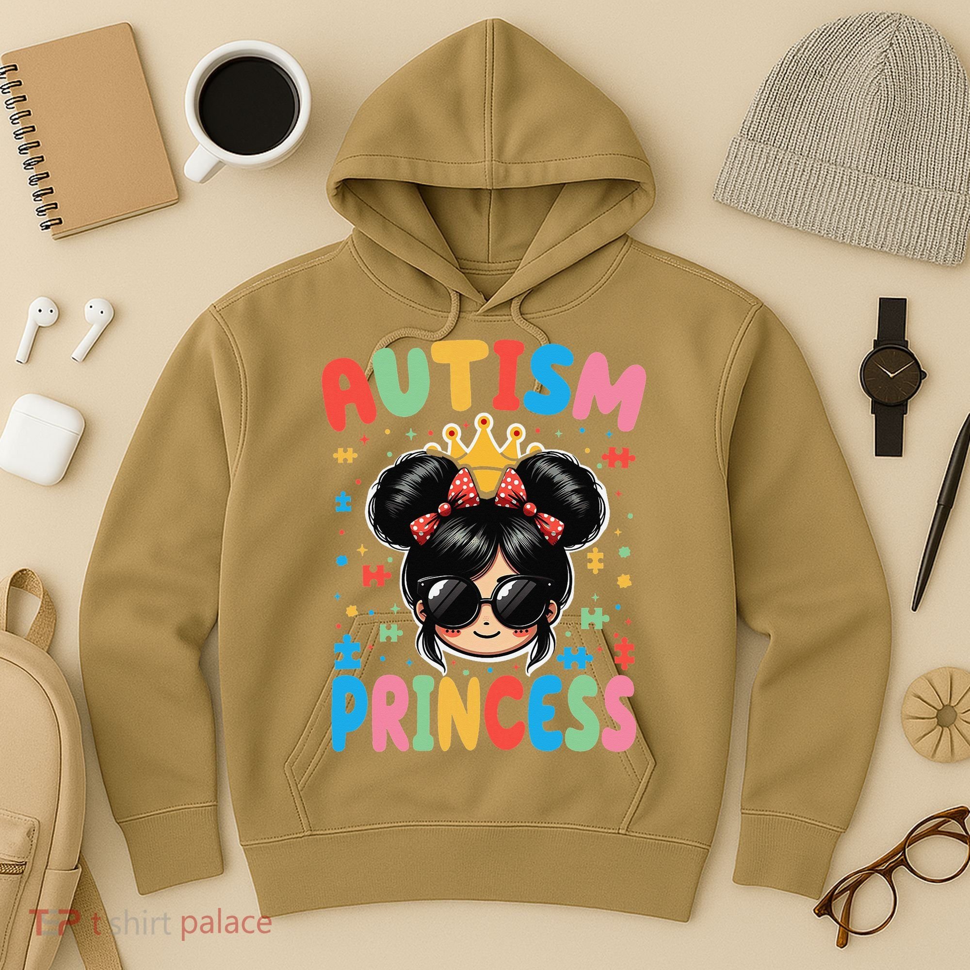 Autism Princess Afro Bow Daughter Autism Awareness Hoodie