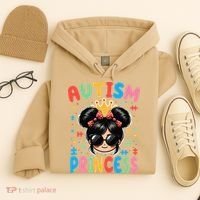 Autism Princess Afro Bow Daughter Autism Awareness Hoodie thumb 4