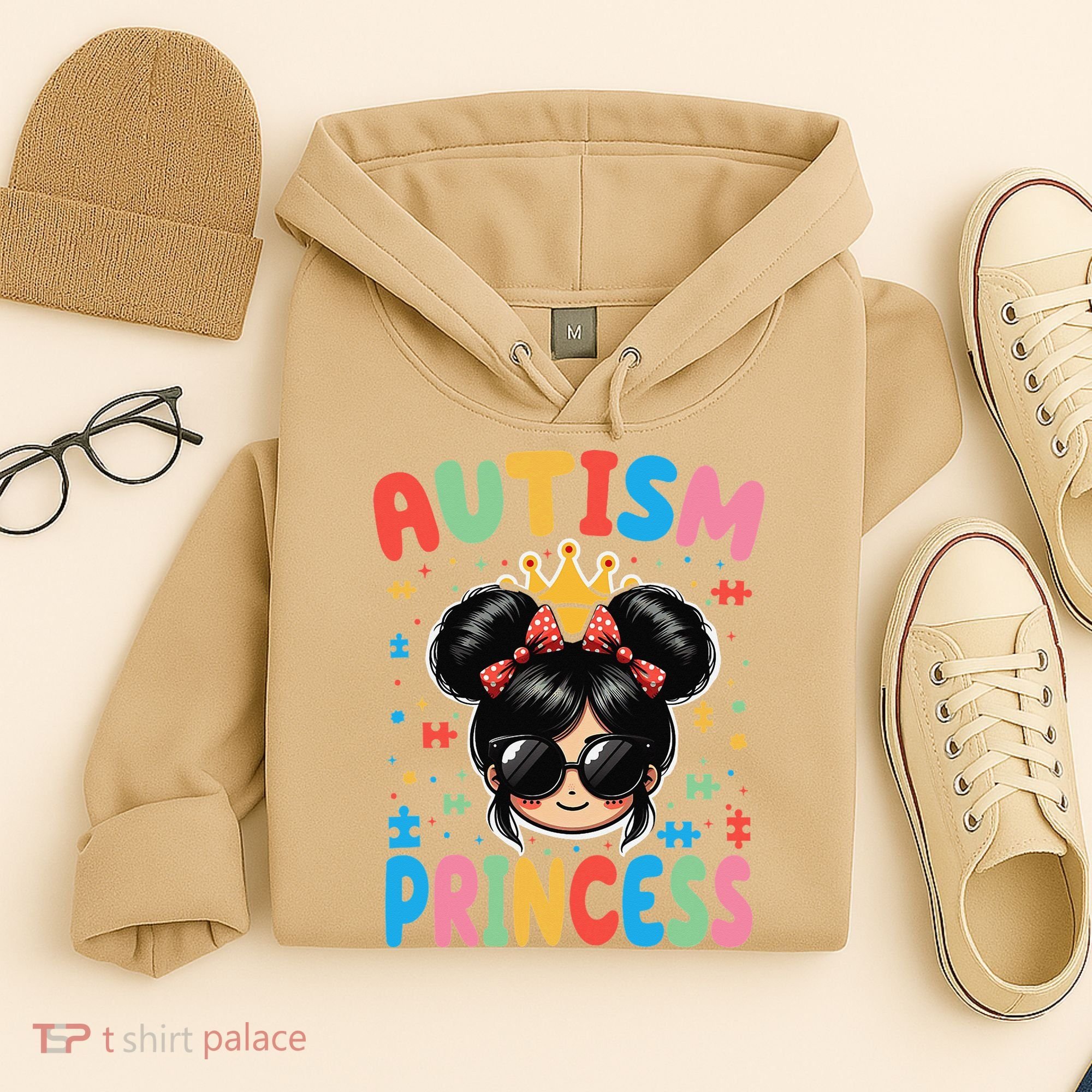 Autism Princess Afro Bow Daughter Autism Awareness Hoodie