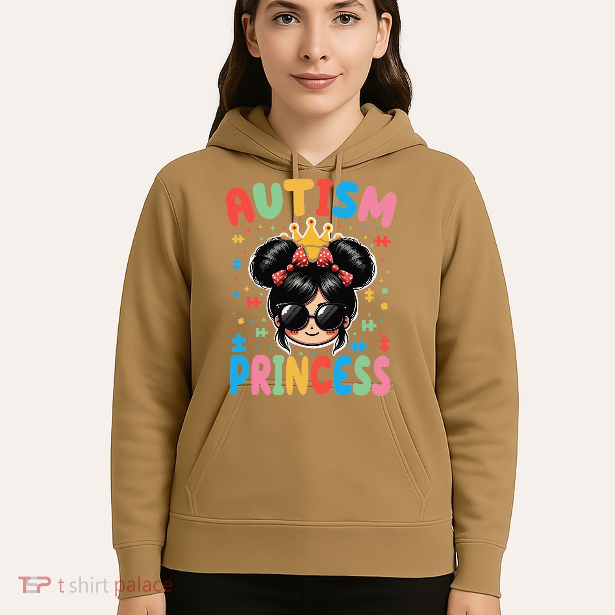 Autism Princess Afro Bow Daughter Autism Awareness Hoodie