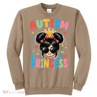 Autism Princess Afro Bow Daughter Autism Awareness Sweatshirt thumb 0
