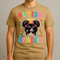 Autism Princess Afro Bow Daughter Autism Awareness T-Shirt thumb 3
