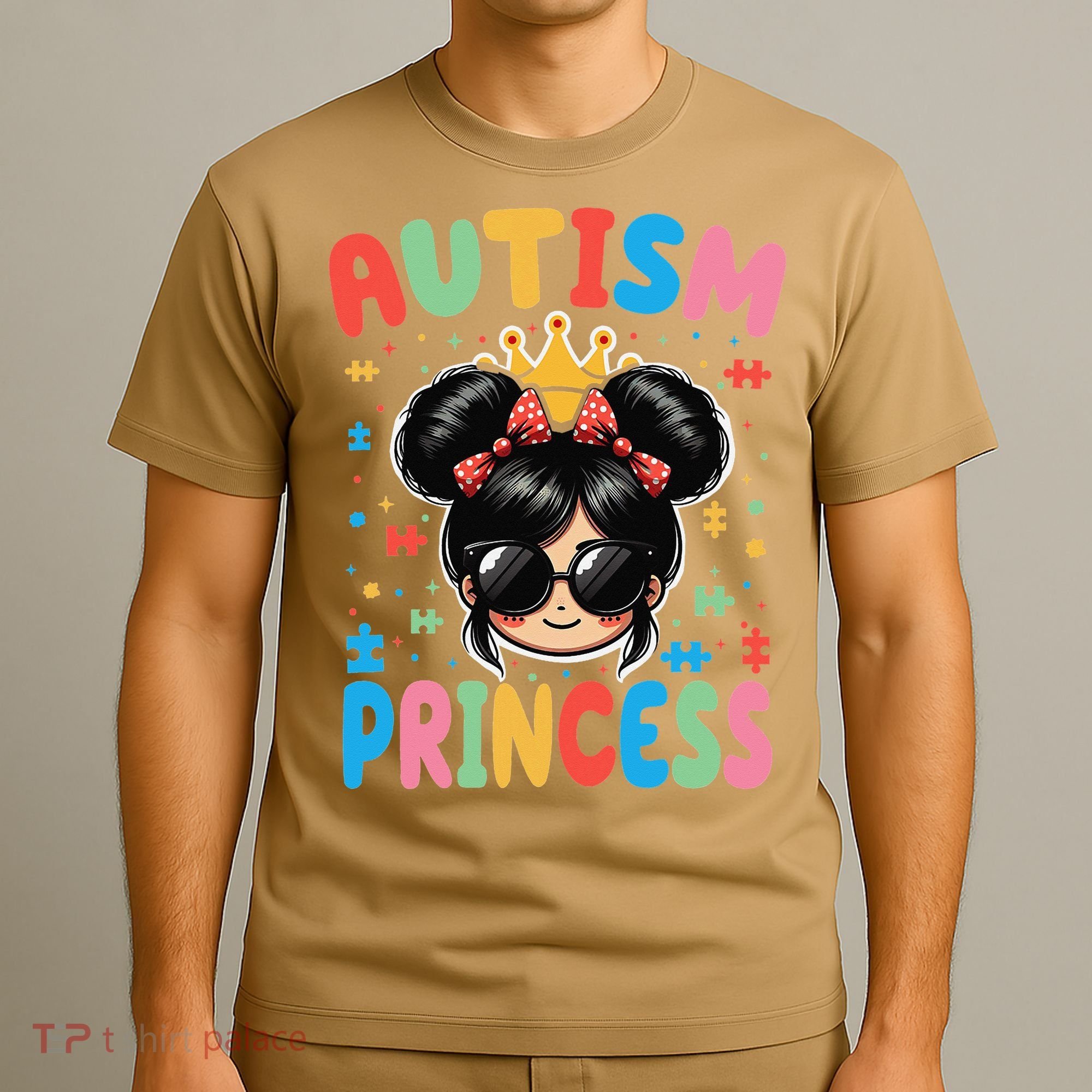 Autism Princess Afro Bow Daughter Autism Awareness T-Shirt