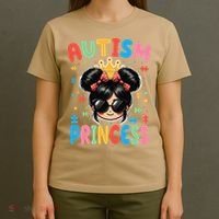 Autism Princess Afro Bow Daughter Autism Awareness T-Shirt thumb 4
