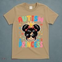 Autism Princess Afro Bow Daughter Autism Awareness T-Shirt thumb 5