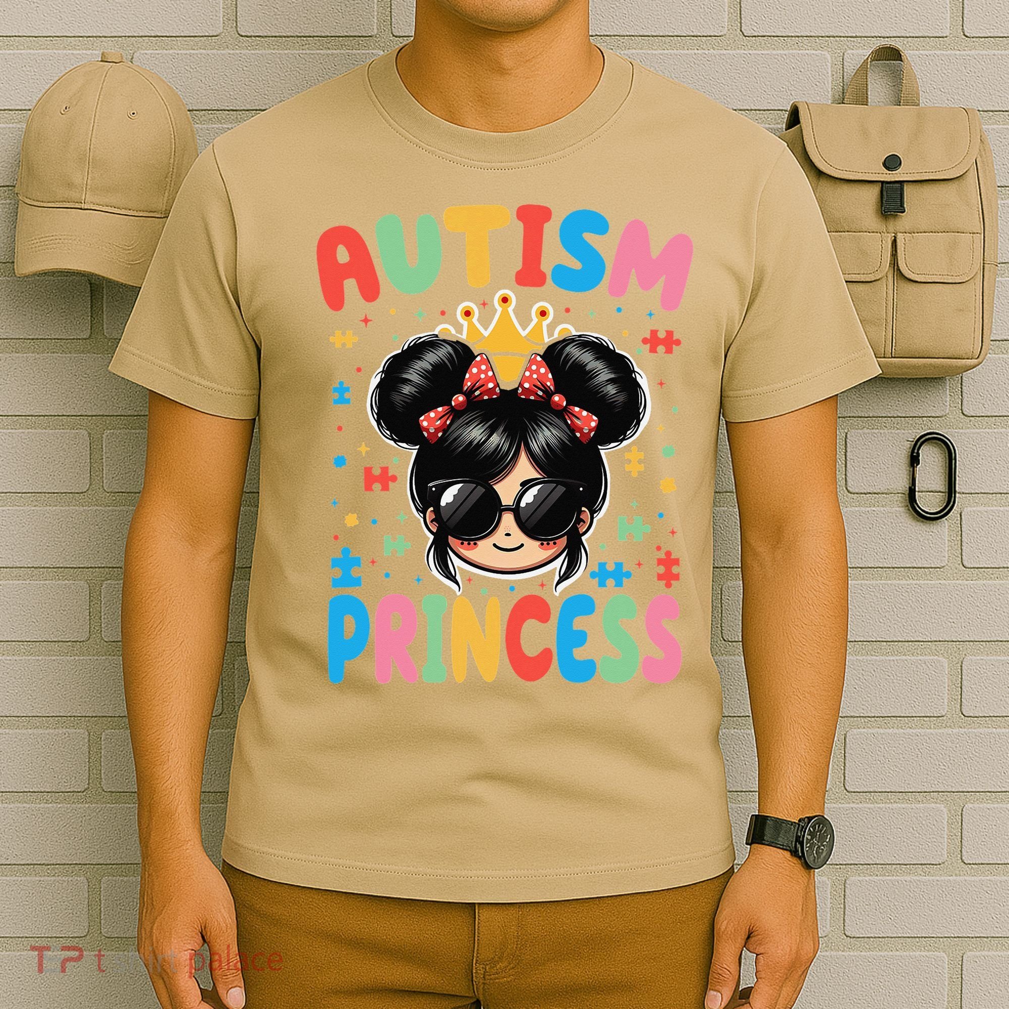 Autism Princess Afro Bow Daughter Autism Awareness T-Shirt