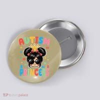 Autism Princess Afro Bow Daughter Autism Awareness Button thumb 0