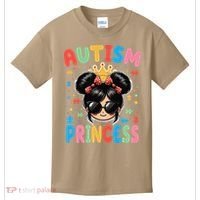 Autism Princess Afro Bow Daughter Autism Awareness Kids T-Shirt thumb 0