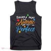 Autism Perfect Autism Awareness, Autism Puzzle Tank Top thumb 0