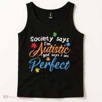 Autism Perfect Autism Awareness, Autism Puzzle Tank Top thumb 2