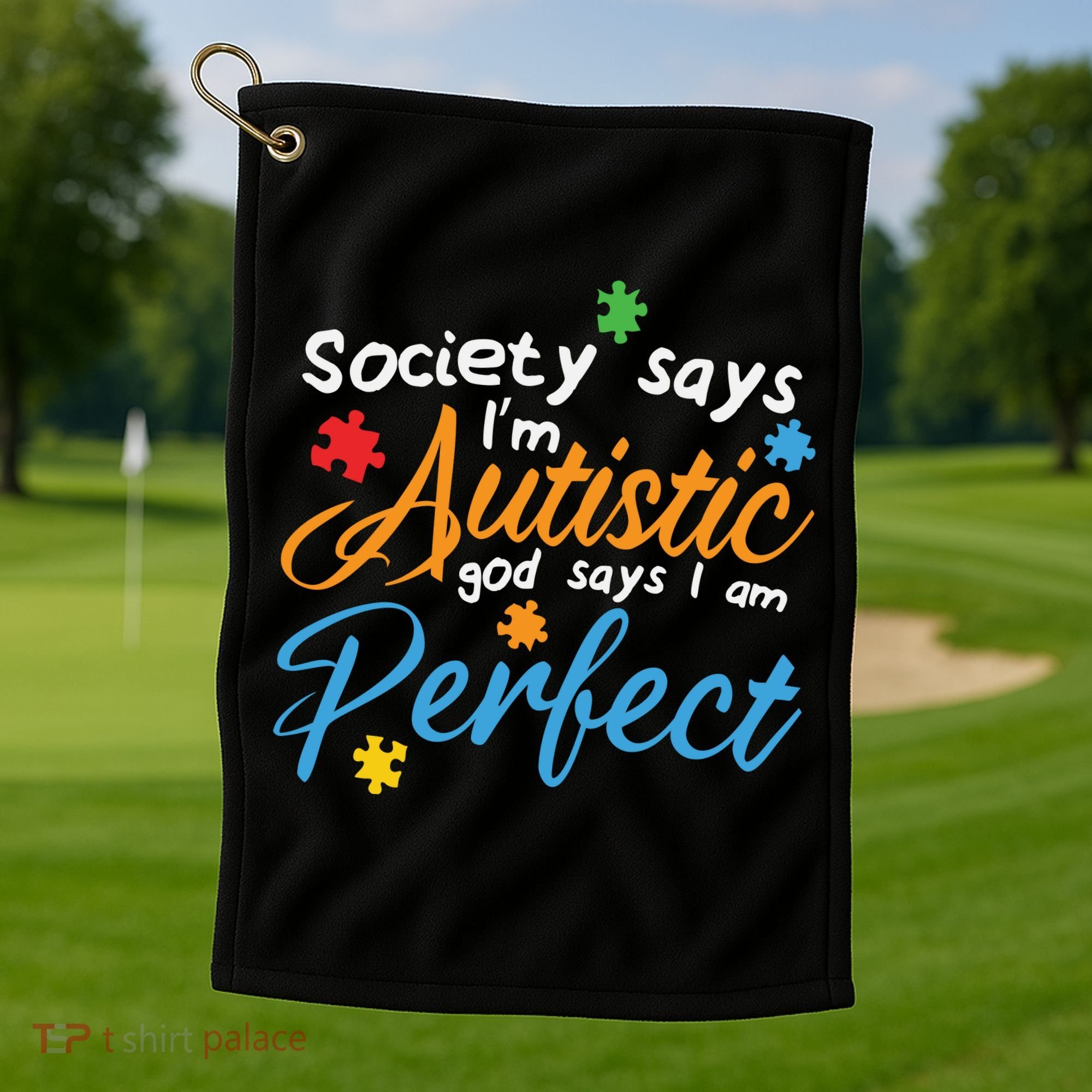 Autism Perfect Autism Awareness, Autism Puzzle Golf Towel