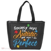 Autism Perfect Autism Awareness, Autism Puzzle Tote Bag thumb 0
