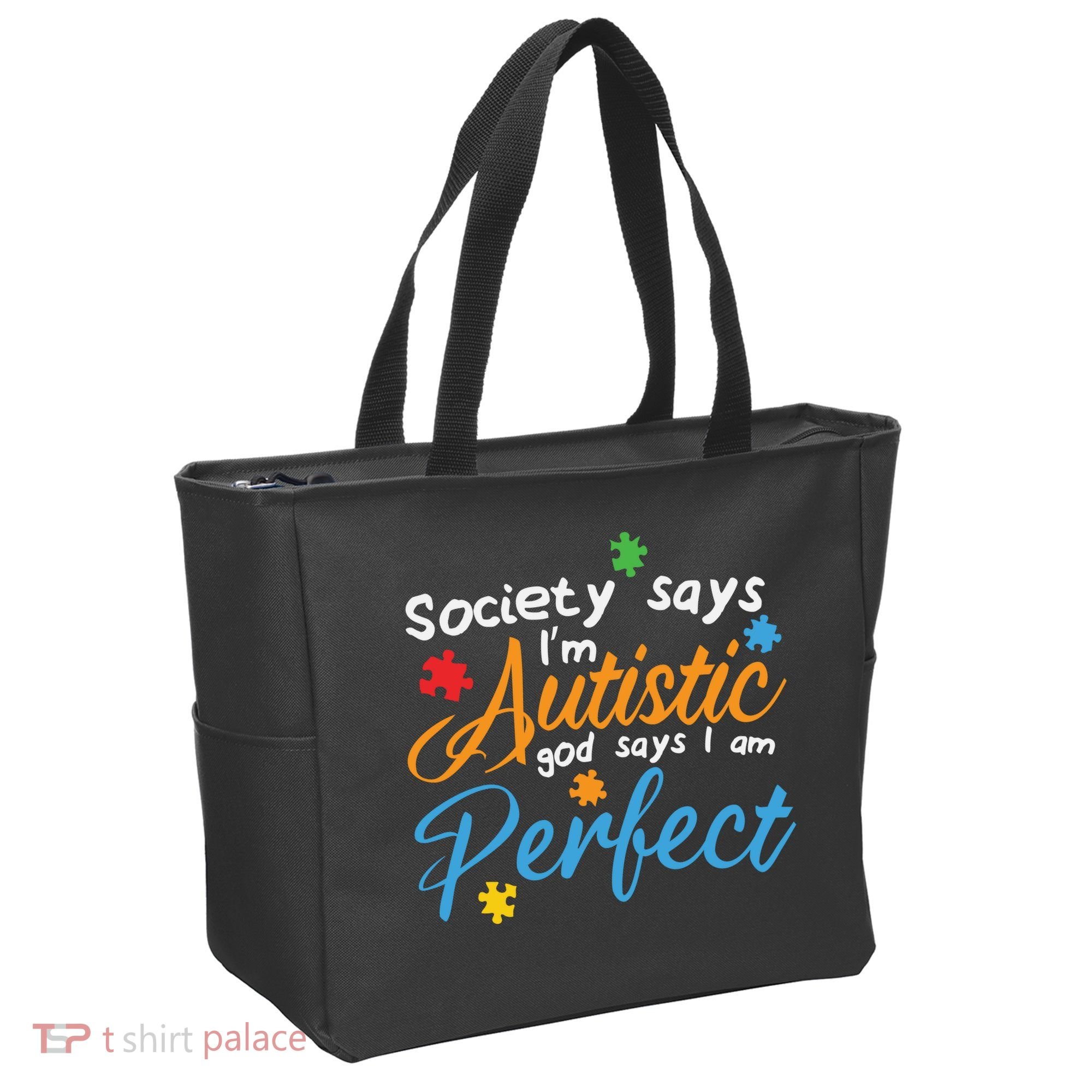 Autism Perfect Autism Awareness, Autism Puzzle Tote Bag