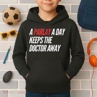 A Parlay A Day Funny Gambling Sports Betting Kids Hoodie thumb 2