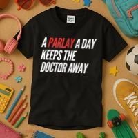 A Parlay A Day Funny Gambling Sports Betting Kids T-Shirt thumb 3