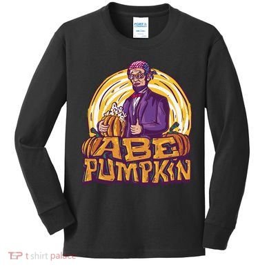 Abe Pumpkin Kids Long Sleeve Shirt