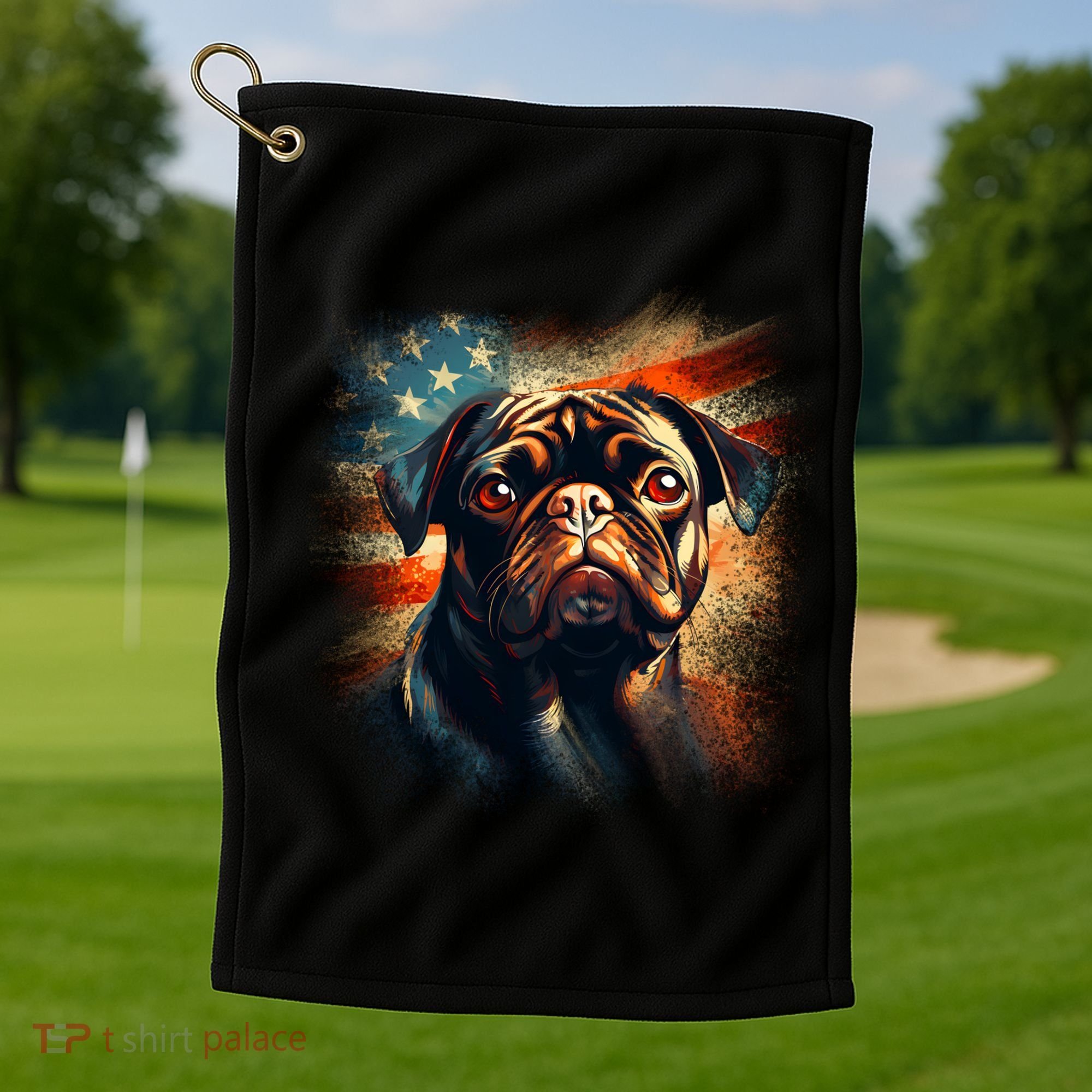 American Pug Golf Towel